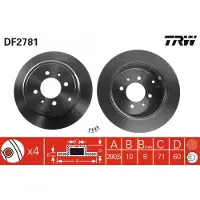 TRW Jarrulevy DF2781 takana, täysi, 1 Kappale