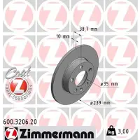 ZIMMERMANN Jarrulevy (1kpl) 600.3206.20