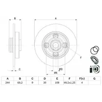 Bosch Jarrulevy 0 986 479 F74 takana, täysi, 1 Kappale