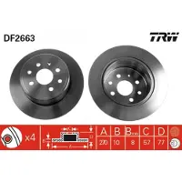 TRW Jarrulevy DF2663 takana, täysi, 1 Kappale
