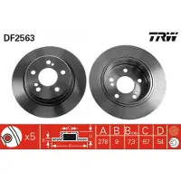 TRW Jarrulevy DF2563 takana, täysi, 1 Kappale