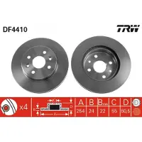 TRW Jarrulevy (1kpl) DF4410
