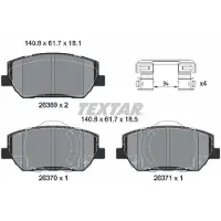 Textar Jarrupalasarja (4kpl), levyjarru 2636901