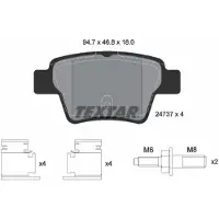 Textar Jarrupalasarja (4kpl), levyjarru 2473701