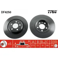 TRW Jarrulevy DF4256 takana, täysi, 1 Kappale