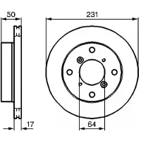Bosch Jarrulevy 0 986 478 721 edessä, tuuletettu, 1 Kappale