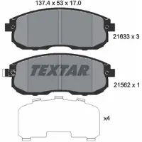 Textar Jarrupalasarja (4kpl), levyjarru 2163301
