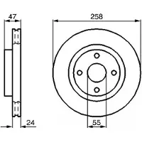 Bosch Jarrulevy 0 986 478 989 edessä, tuuletettu, 1 Kappale