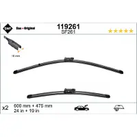 SWF Pyyhkijänsulka Visioflex 119261, 600/480mm, Edessä, 2 Kappale