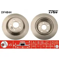 TRW Jarrulevy DF4844 takana, täysi, 1 Kappale