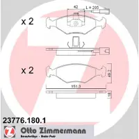 ZIMMERMANN Jarrupalasarja (4kpl), levyjarru 23776.180.1