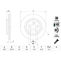 Bosch Jarrulevy 0 986 479 G36 takana, tuuletettu, erittäin hiilihappoinen, 1 Kappale