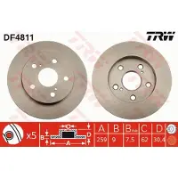 TRW Jarrulevy (1kpl) DF4811
