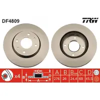TRW Jarrulevy (1kpl) DF4809