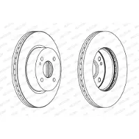 FERODO Jarrulevyt DDF1738C edessä, tuuletettu, 2 Kappale