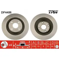 TRW Jarrulevy (1kpl) DF4406
