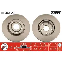 TRW Jarrulevy (1kpl) DF4415S
