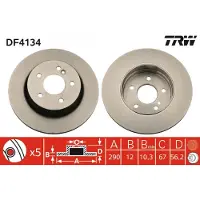 TRW Jarrulevy DF4134 takana, täysi, 1 Kappale