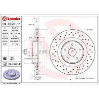 Brembo Jarrulevy 09C82811 edessä, tuuletettu, erittäin hiilihappoinen, 1 Kappale