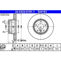 Ate Jarrulevy Power Disc 24.0324-0181.1, 1 Kappale