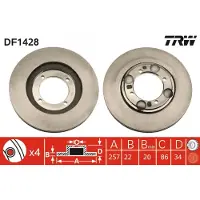 TRW Jarrulevy (1kpl) DF1428
