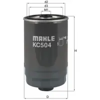 MAHLE ORIGINAL Polttoainesuodatin Mahle, KC 504 - Hyundai - Santa fè, Grand santa. Kia - Sorento