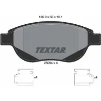 Textar Jarrupalasarja (4kpl), levyjarru 2509401