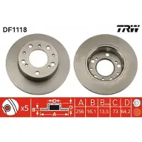 TRW Jarrulevy DF1118 edessä, täysi, 1 Kappale
