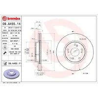 Brembo Jarrulevy 09A45511 edessä, tuuletettu, 1 Kappale