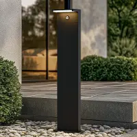 Arcchio LED-pylväsvalaisin Iberion, 90 cm, antrasiitti, anturi Iberion, Musta, Alumiini, Moderni