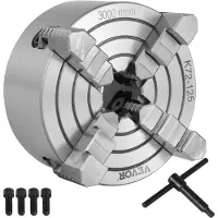 Vevor K72-125 5 tuuman sorvin istukka itsenäinen käännettävä leuka 125 mm metallin sorvikoneen lisävarusteet minimetallisorville 4-leukainen sorvin istukka