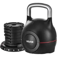 Vevor -kahvakuula, säädettävä kahvakuula, jossa 7 painotasoa (2, 5, 8, 11, 14, 17, 20 kg), painevalettua alumiinia ja kestävää ABS-materiaalia, otevoimaharjoitteluun, koko kehon harjoitteluun ja crosst