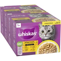 Whiskas 48x85g 1+ Adult Meal Pouches naudanliha/lammas/siipikarja/kana