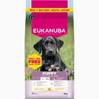 Eukanuba 15 + 3 kg kaupan päälle! 18 kg Premium Nutrition - Puppy Large & Giant Breed kana