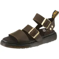 Dr. Martens for woman. 42821300 Gryphon Dms leather sandals green (37), Flat, Buckle, Casual