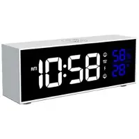 Mtp Products GS-8812 Herätyskello peilillä, LED-näytöllä ja kahdella herätyksellä – valkoinen