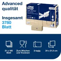 Tork 130299 H2 Soft Natural Multifold 21 pakkausta käsipyyhe