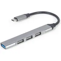 Gembird - hub - USB Type-C silver - 4 ports USB hub - 4 porttia - hopea