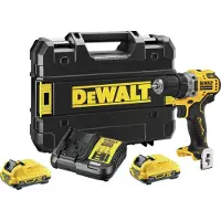 DeWalt Pora/ruuvinväännin DCD701D2; 12 V; 2x2,0 Ah akku