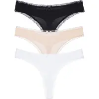 Dorina Stringit beige / musta / valkoinen