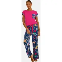 Love & roses Pyjama marine / keltainen / vaaleanpunainen