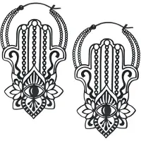 Wildcat Khamsa Hoops<!--63e0e9807181c--> - Musta metalli