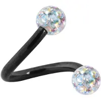 Wildcat Sealed Multi Jewelled Body Spiral - 1,6 mm, 10,0 mm, Aurora Boreale