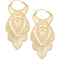 Wildcat Mandala Leaf Hoops<!--63ef70a6621fa--> - Kultainen metalli