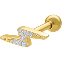 Wildcat Crystal Flashlight Earbarbell - Kultainen metalli
