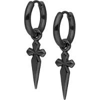 Wildcat Little Sword Cross - korvarenkaat (pari) - Musta metalli