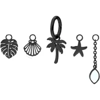 Wildcat Belly Ring Summer Beach Set - napakorusetti - Musta metalli, 7,0 mm