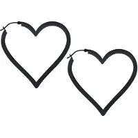 Wildcat Heart Hoops - korvarenkaat (hopeiset) - Musta metalli
