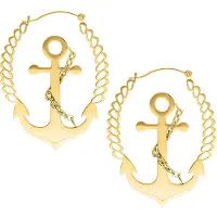 Wildcat Chain Anchor Hoops<!--63eb12edb3b18--> - Kultainen metalli