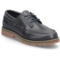 Timberland unisex for kids. TB0A2K8QEP81 Authentic Navy Leather Boat Shoes (39), Flat, Laces, Casual, children's fashion
